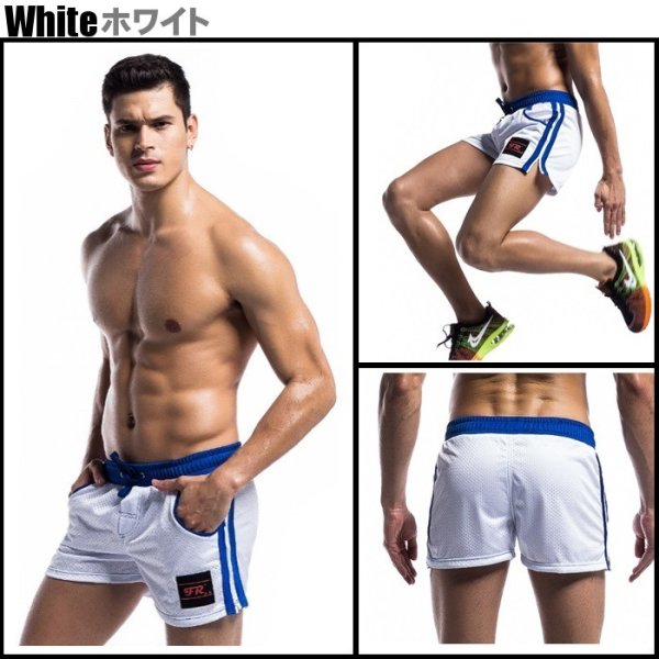画像4: メンズ ショートパンツ メッシュハーフパンツ