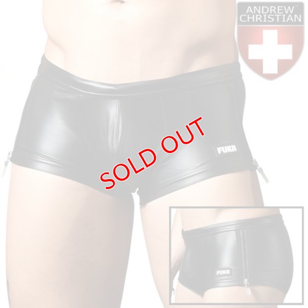 画像1: Andrew Christian【アンドリュークリスチャン】海パン メンズ男性水着 ボクサー ショート丈 トランクス FUKR ジッパー スイムショーツ