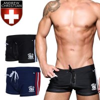 Andrew Christian【アンドリュークリスチャン】メンズ水着 海パン ブランド ショート丈 スイムショーツ Phys. Ed. Varsity Zipper Pocket Trunk