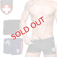 Andrew Christian【アンドリュークリスチャン】メンズ水着 海パン ブランド ショート丈 スイムショーツ Phys. Ed. Varsity Zipper Pocket Trunk