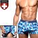 画像1: Andrew Christian【アンドリュークリスチャン】メンズ水着 海パン ブランド ショート丈 スイムショーツ Blue Camo Snap (1)