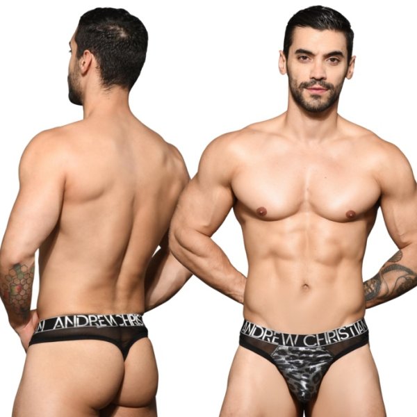 画像2: Andrew Christian【アンドリュークリスチャン】Metallic Leopard メッシュTバック Almost Naked