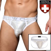 Andrew Christian【アンドリュークリスチャン】 Metallic Snow Strap ALMOST NAKED ジョックストラップ