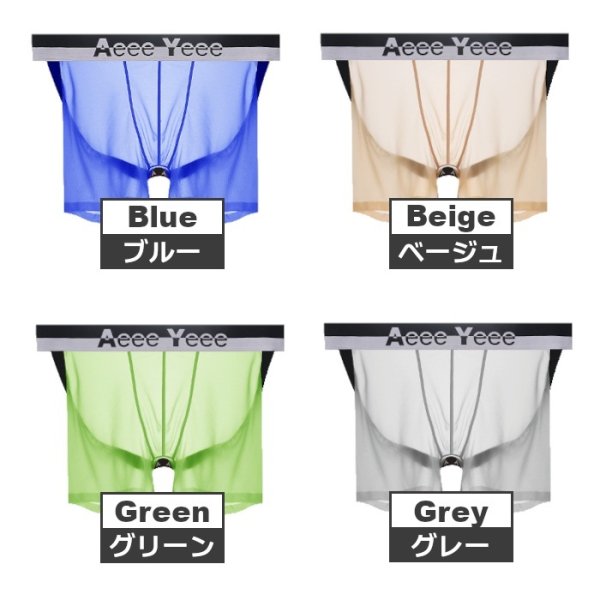 画像11: AeeeYeee ボクサーパンツ Oバック メンズ ボクサー 極薄シースルー生地 エロパン セクシー ストレッチ 透け感 男性下着