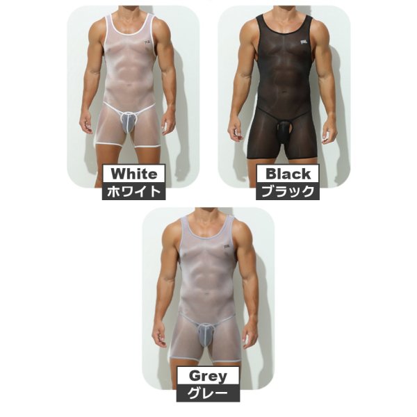 画像11: AeeeYeee メンズ ボディスーツ シースルー ストレッチ インナー セクシー 極薄 シルク肌触り ルームウェア 男性下着
