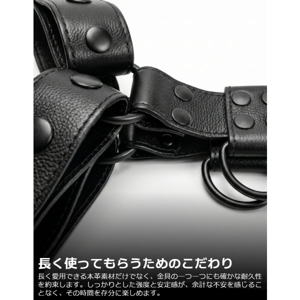 画像5: 本革 ハーネス Cリング付き メンズ レザー ハーネス 拘束具 下半身 アクセサリー 牛革 パンク ロック コスプレ フェティッシュ ステージ衣装 SMBD