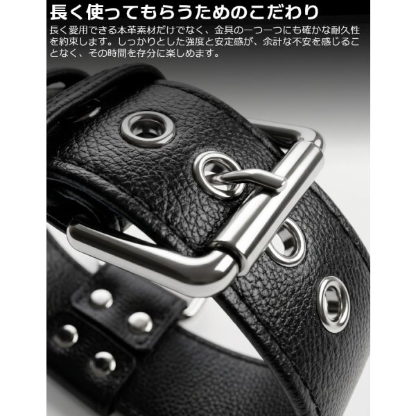 画像4: 本革 チョーカー メンズ レザー 首輪 拘束具 アクセサリー 牛革 パンク ロック コスプレ フェティッシュ SMBD ステージ衣装