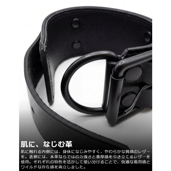 画像5: 本革 リストバンド ワイド幅 メンズ レザー ブレスレット 牛革 太め バングル パンク ロック コスプレ フェティッシュ ステージ衣装 SMBD