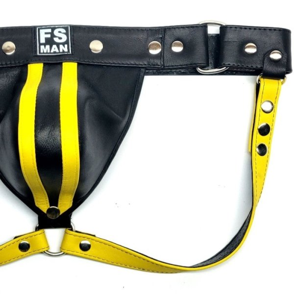画像5: FS Man【エフエスマン】男性用本革ジョックストラップ ケツワレ ケツ割れ  Yellow Classic