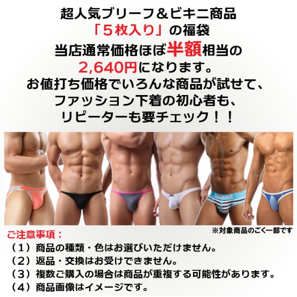 画像2: 【福袋(2)・メンズビキニ&ブリーフ5枚セット】メンズビキニ ブリーフ福袋 メンズビキニ&ブリーフ 5枚セット (メンズビキニ ブリーフ 男性下着)