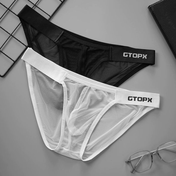 画像5: GTOPX メンズビキニ メッシュ生地 シースルー ウエストバンド男性用ビキニ エロパン 男性下着