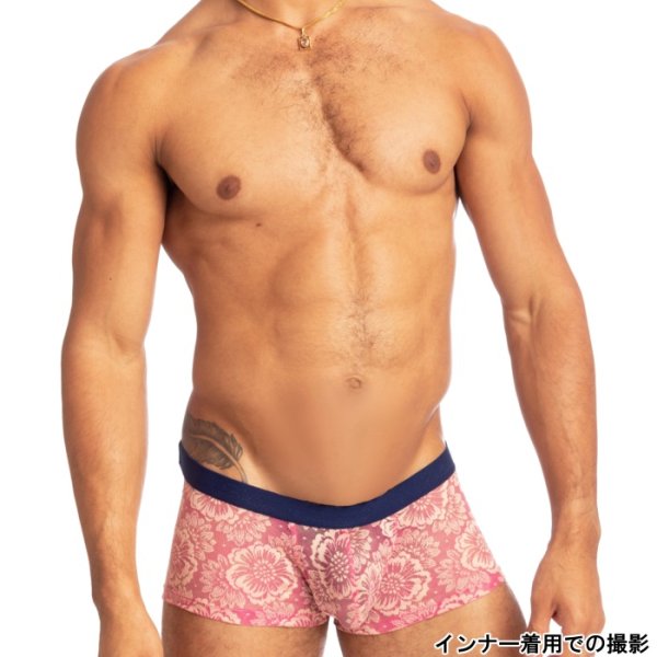 画像3: L'Homme Invisible【ロームアンヴィジーブル】 ボクサーパンツ La Fleur Rose メッシュ レース ボクサー