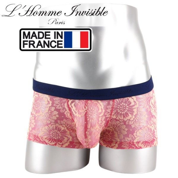 画像1: L'Homme Invisible【ロームアンヴィジーブル】 ボクサーパンツ La Fleur Rose メッシュ レース ボクサー