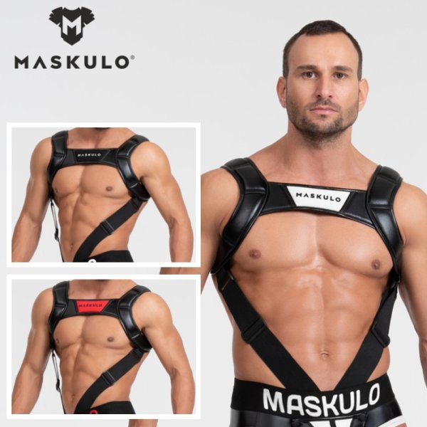 画像1: Maskulo【マスクロ】Cリングハーネス メンズ ボンテージ Gogo 衣装 Maskulo マスクロ ARMORED ブルドッグハーネス