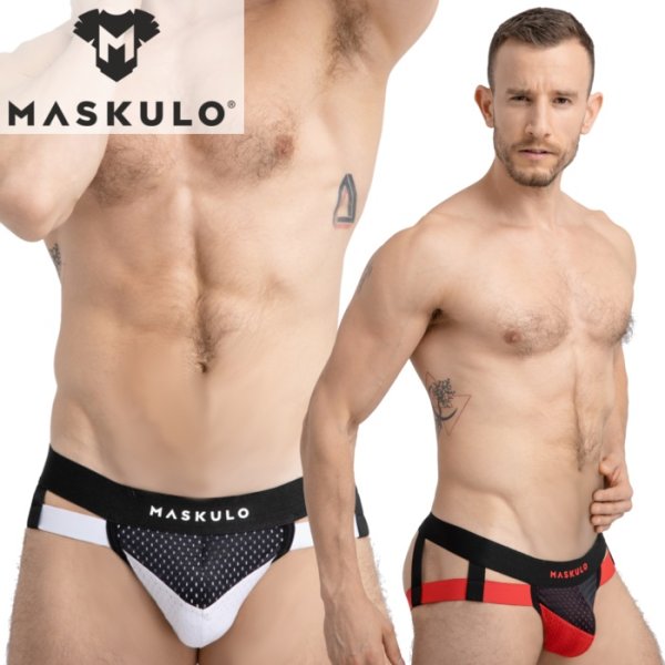 画像1: Maskulo【マスクロ】ジョックストラップ メッシュ ケツ割れ ケツワレ SKULLA