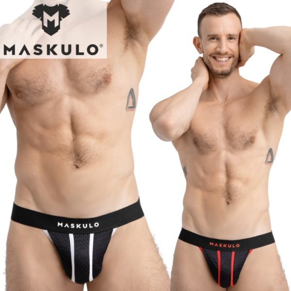 画像1: Maskulo【マスクロ】ジョックストラップ メッシュ ケツ割れ ケツワレ SKULLA