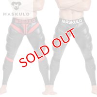 Maskulo【マスクロ】男性用レギンス ジッパー  レザー風 フェイクレザー ラバー ボンテージ Maskulo マスクロ ジッパー ARMORED (ma-lg200)