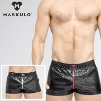 Maskulo【マスクロ】メンズ ショーツ ハーフパンツ トレーニン ジムウェア ジョギング レザー風 SKULLA JOGGING