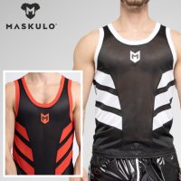 Maskulo【マスクロ】メンズ メッシュ タンクトップ ジム トレーニング ジョギング スポーツ ウェア Maskulo マスクロ SKULLA