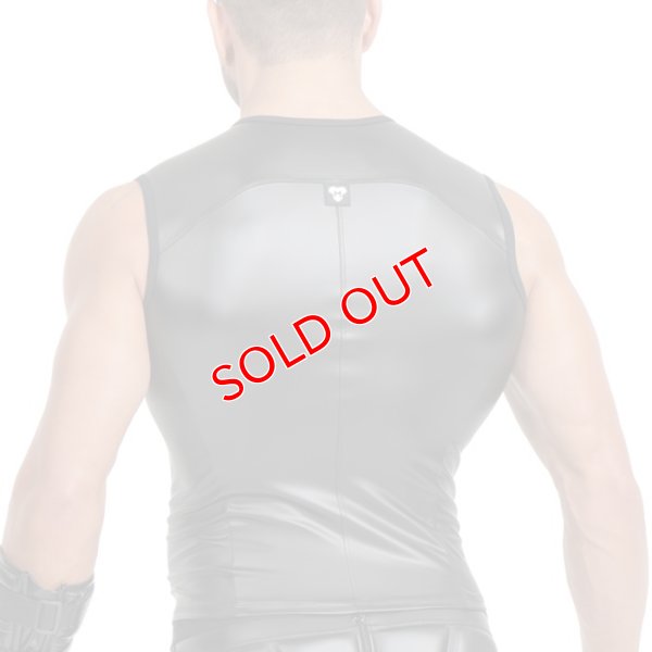 画像10: Maskulo【マスクロ】メンズ ノースリーブ ベスト レザー風 フェイクレザー ラバー ARMORED ZIPPERED VEST