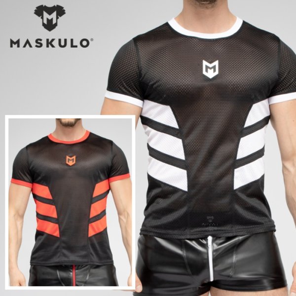 画像1: Maskulo【マスクロ】メンズ メッシュ Tシャツ ジム トレーニング ジョギング スポーツ ウェア Maskulo マスクロ SKULLA