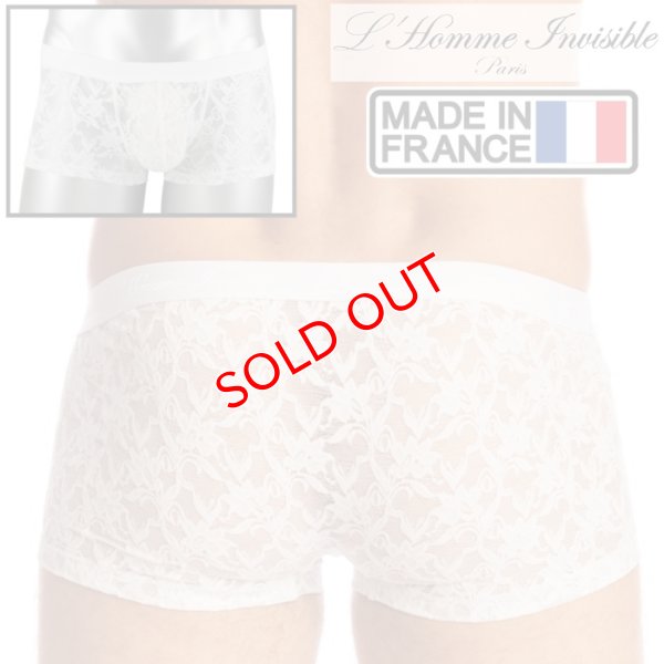 画像1: L'Homme Invisible【ロームアンヴィジーブル】 ボクサーパンツ メンズ ローライズボクサー パンツ メンズインナー メンズ下着 ボクサーバンツ ブランド White Lotus レース メッシュ ボクサー