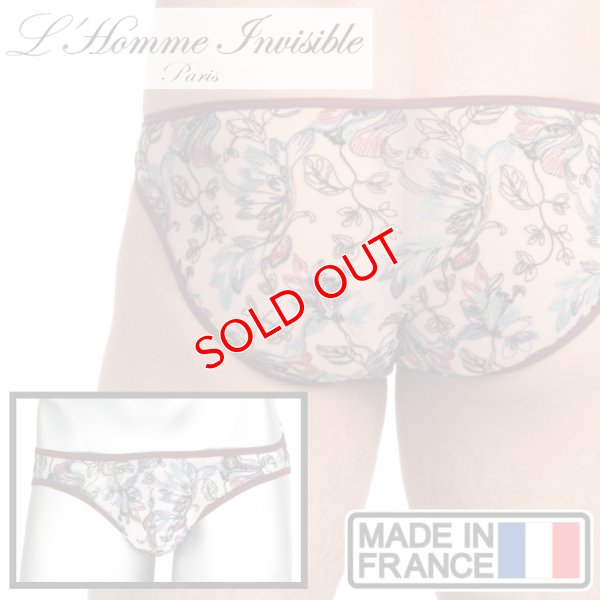 画像1: L'Homme Invisible【ロームアンヴィジーブル】 Fleurs de Peau レース メッシュ ビキニブリーフ