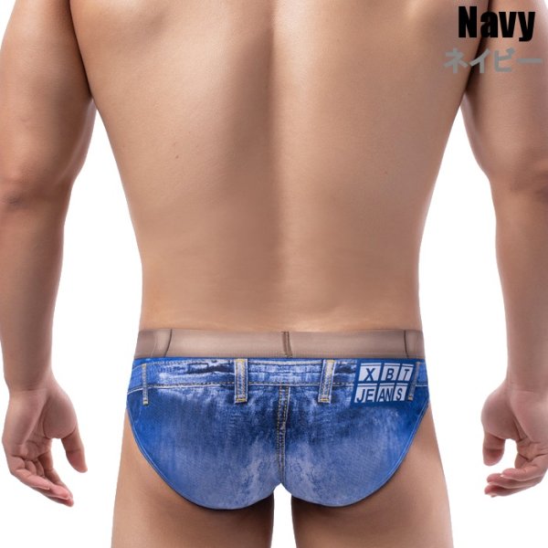 画像9: メンズビキニブリーフ デニムプリントビ ローライズ キニブリーフ シームレス タグレス男性下着