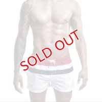 【セビン】水陸両用 海パン スイムショーツ ホワイト/レッド/ネイビー