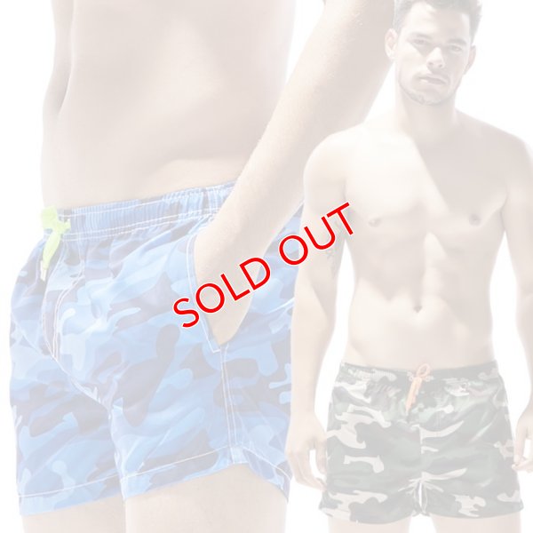 画像1: 【セビン】水陸両用 海パン スイムショーツ カモフラージュ