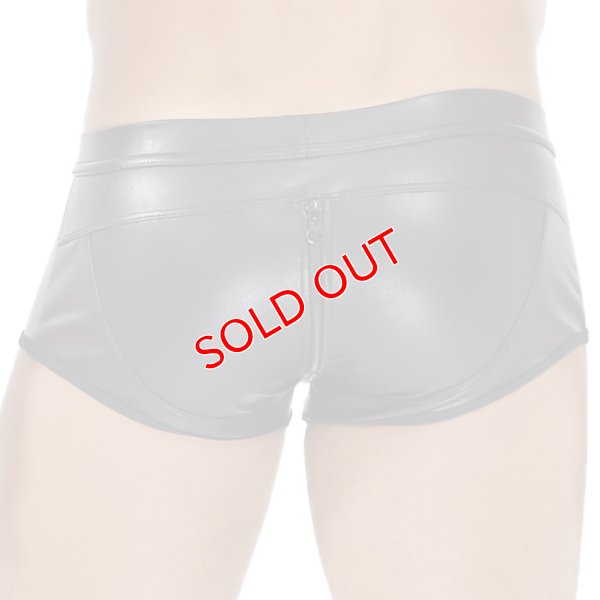 画像5: TOF Paris【TOFパリ】ボクサーパンツ 合皮・フェイクレザージッパー全開ボクサー FETISH FULL-ZIP ブラック