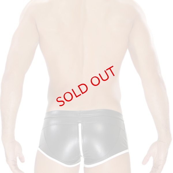 画像4: TOF Paris【TOFパリ】ボクサーパンツ 合皮・フェイクレザージッパー全開ボクサー FETISH FULL-ZIP  ブラック/ ホワイト