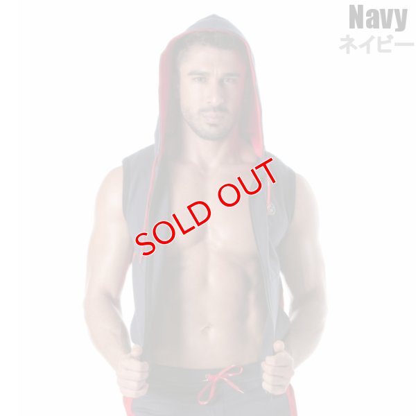 画像10: TOF Paris【TOFパリ】メンズ フート付きスウェット ノースリーブ スポーツウェア カジュアルウェア ZIPPED SLEEVELESS HOODIE