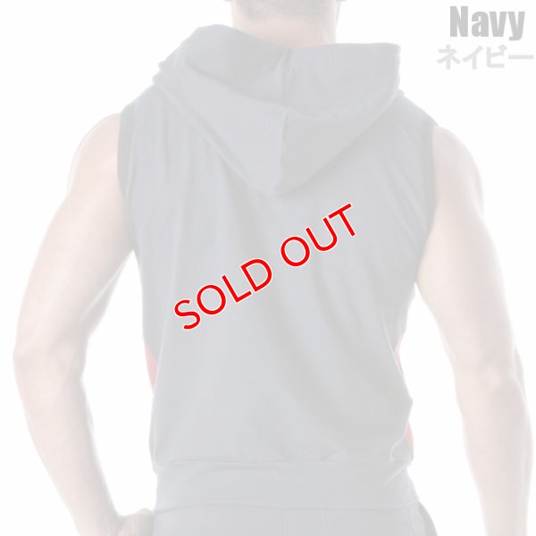 画像11: TOF Paris【TOFパリ】メンズ フート付きスウェット ノースリーブ スポーツウェア カジュアルウェア ZIPPED SLEEVELESS HOODIE