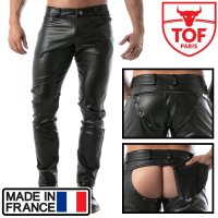 TOF Paris【TOFパリ】メンズ 合皮レザー風パンツ タイトフィット フランス製 フェチ TOF Paris KINKY バック全開パンツ