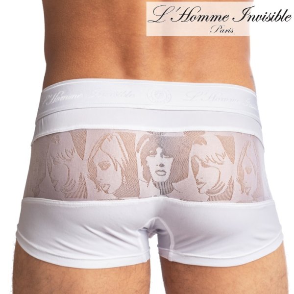 画像1: L'Homme Invisible【ロームアンヴィジーブル】 ローライズボクサーパンツ メンズ下着 Picasso White ボクサー