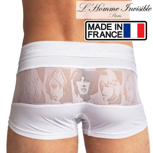 画像1: L'Homme Invisible【ロームアンヴィジーブル】 ローライズボクサーパンツ メンズ下着 Picasso White ボクサー