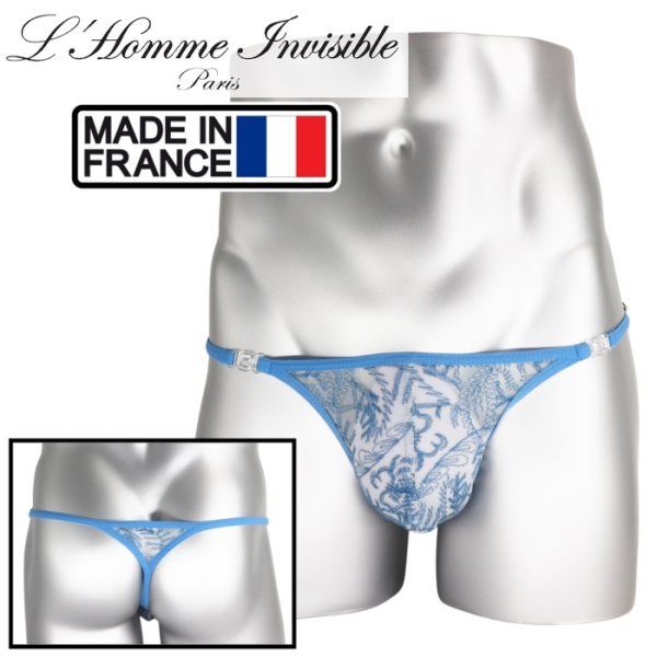 画像1: L'Homme Invisible【ロームアンヴィジーブル】男性用 レース メッシュ Ｔバック Gストリング Icy Tropics