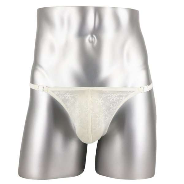 画像3: L'Homme Invisible【ロームアンヴィジーブル】男性用Tバック メンズTバック Gストリング Snowflake レース メッシュ Ｔバック 男性下着