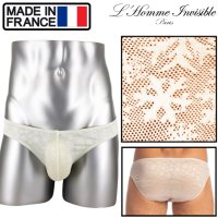 L'Homme Invisible【ロームアンヴィジーブル】 メンズビキニ Snowflake レース メッシュ ビキニブリーフ シースルー男性下着