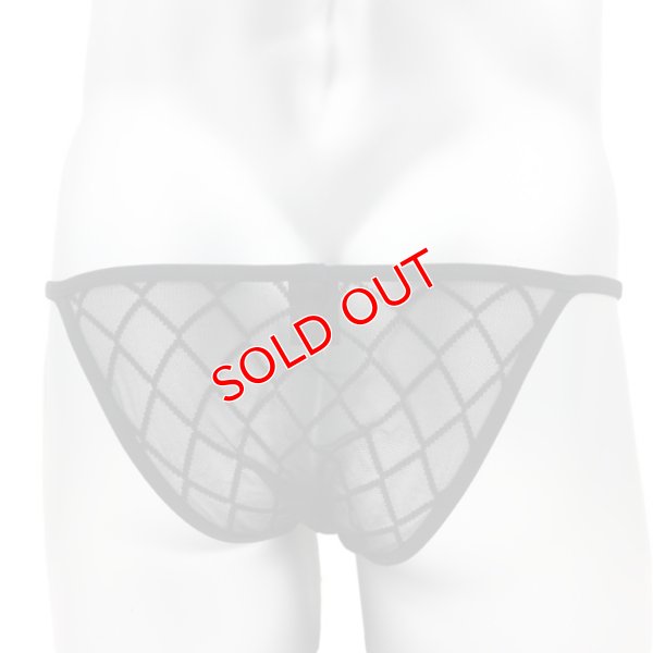 画像5: 【ウォーム】メンズビキニ チェックメッシュ ハーフバックビキニ