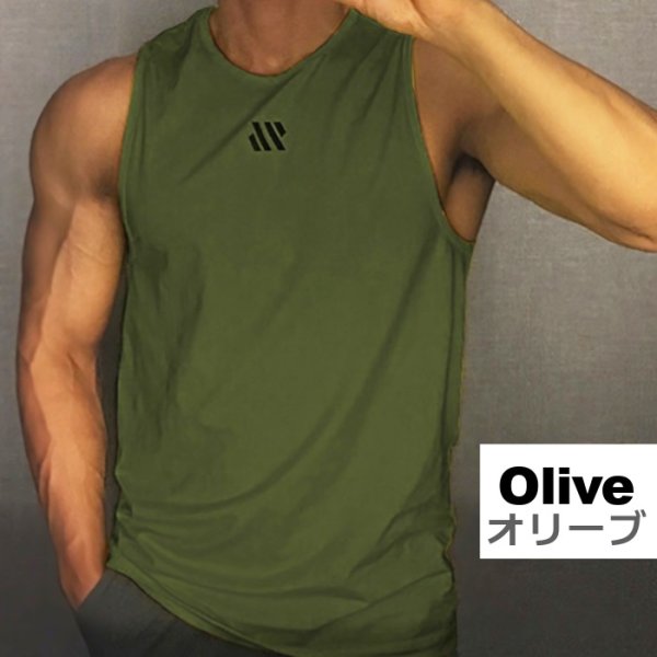 画像6: メンズタンクトップ ノースリーブ スポーツ 筋トレ カジュアルウェア ルームウェア ウエイトトレーニング