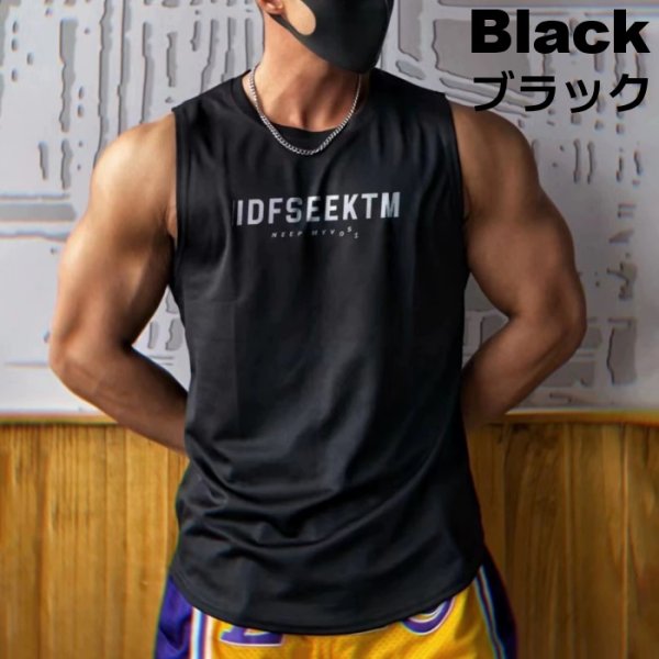 画像2: メンズタンクトップ ノースリーブ スポーツウェア ジムウェア カジュアルウェア ルームウェア ウエイトトレーニングウェア