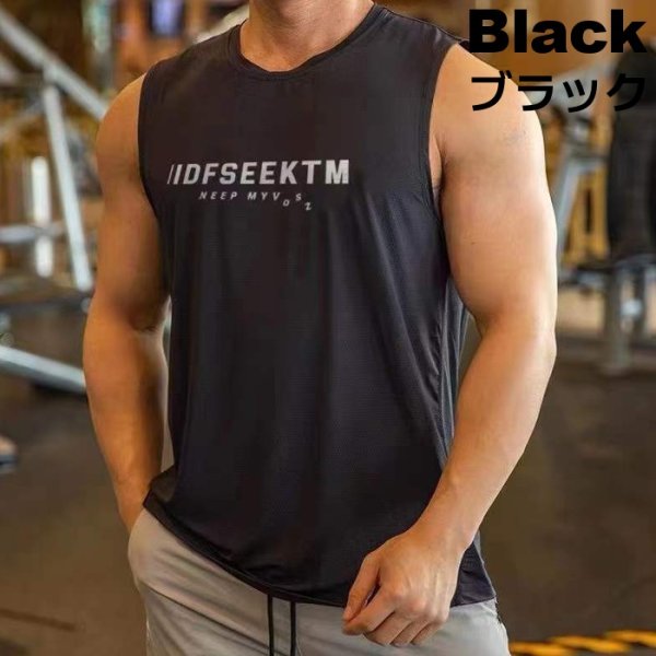 画像3: メンズタンクトップ ノースリーブ スポーツウェア ジムウェア カジュアルウェア ルームウェア ウエイトトレーニングウェア