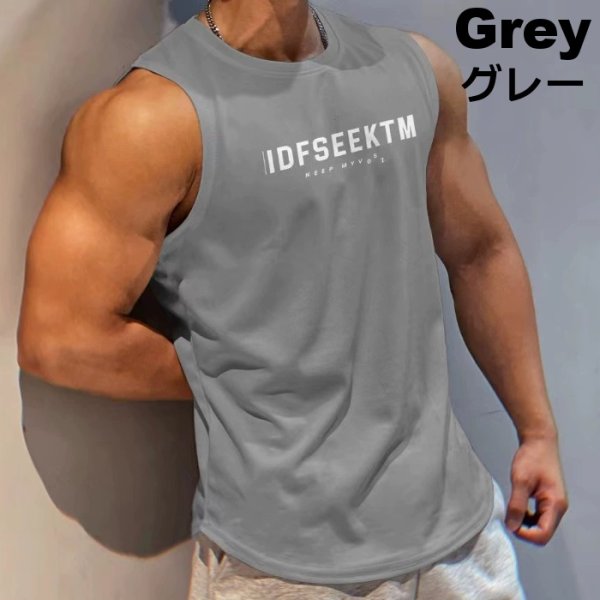 画像4: メンズタンクトップ ノースリーブ スポーツウェア ジムウェア カジュアルウェア ルームウェア ウエイトトレーニングウェア