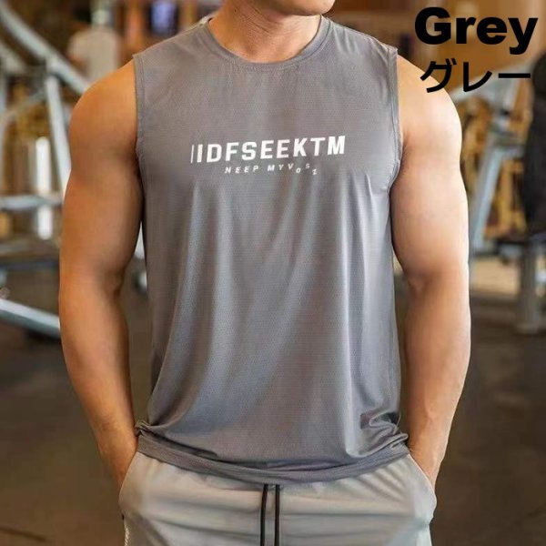 画像5: メンズタンクトップ ノースリーブ スポーツウェア ジムウェア カジュアルウェア ルームウェア ウエイトトレーニングウェア