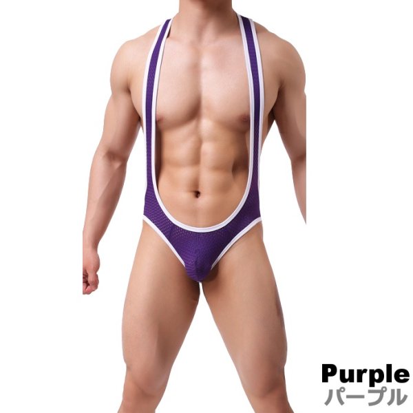 画像8: 男性シングレット Oバック メンズ一体型ボディスーツ メッシュ生地 セクシースーツ ルームウェア  メンズランジェリー 男性下着