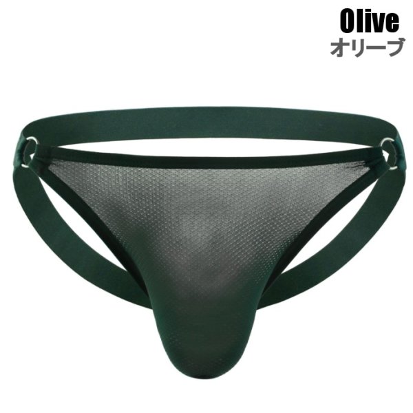 画像8: ジョックストラップ ケツ割れ ケツワレ リング メッシュ生地 ローライズ ジョックストラップ 男性下着