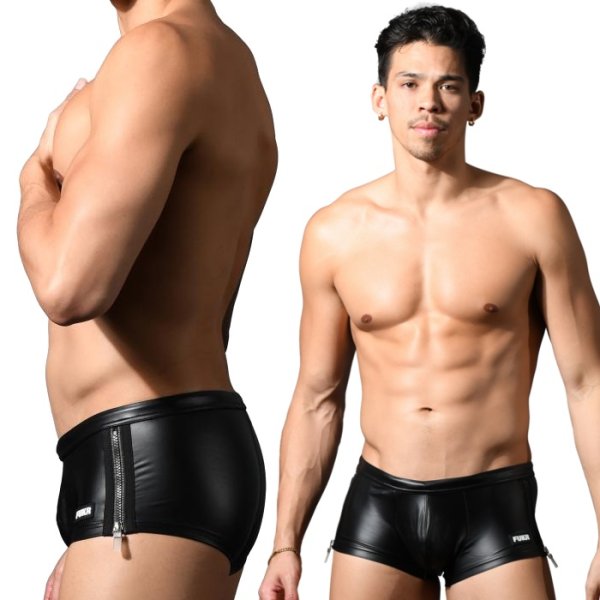 画像2: Andrew Christian【アンドリュークリスチャン】海パン メンズ男性水着 ボクサー ショート丈 トランクス FUKR ジッパー スイムショーツ (2)