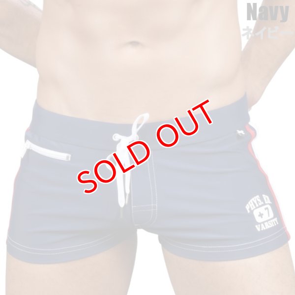 画像11: Andrew Christian【アンドリュークリスチャン】メンズ水着 海パン ブランド ショート丈 スイムショーツ Phys. Ed. Varsity Zipper Pocket Trunk (11)